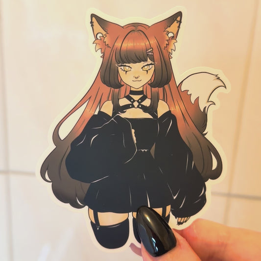 Edgy Fox Girl Soft Touch Sticker